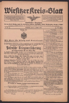 Wirsitzer Kreis-Blatt: Amtliches Publikationsorgan für den Kreis Wirsitz 1914.10.17 Jg.70 Nr122