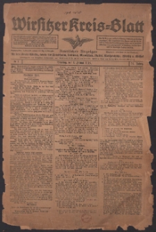 Wirsitzer Kreis-Blatt: Amtlicher Anzeiger für den Kreis Wirsitz 1918.01.01 Jg.74 Nr1