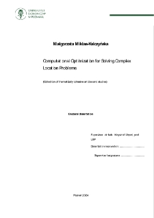 Computational Optimization for Solving Complex Location Problems (Collection of thematically cohesive articles and studies)