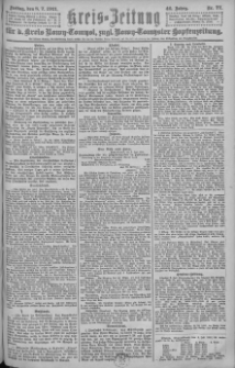 Kreis-Zeitung f&uuml;r d. Kreis Nowy-Tomysl: zugl. Nowy-Tomysler Hopfenzeitung = Orędownik Urzędowy na powiat Nowotomyski 1921.07.08 Jg.46 Nr77