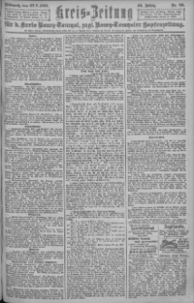 Kreis-Zeitung f&uuml;r d. Kreis Nowy-Tomysl: zugl. Nowy-Tomysler Hopfenzeitung = Orędownik Urzędowy na powiat Nowotomyski 1921.07.27 Jg.46 Nr85