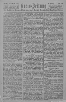 Kreis-Zeitung f&uuml;r d. Kreis Nowy-Tomysl: zugl. Nowy-Tomysler Hopfenzeitung 1921.10.10 Jg.46 Nr113