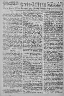 Kreis-Zeitung f&uuml;r d. Kreis Nowy-Tomysl: zugl. Nowy-Tomysler Hopfenzeitung 1921.11.14 Jg.46 Nr128