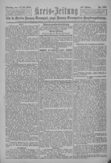 Kreis-Zeitung f&uuml;r d. Kreis Nowy-Tomysl: zugl. Nowy-Tomysler Hopfenzeitung 1921.12.12 Jg.46 Nr139