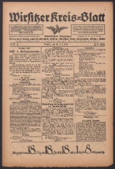 Wirsitzer Kreis-Blatt: Amtlicher Anzeiger für den Kreis Wirsitz 1918.03.19 Jg.74 Nr33