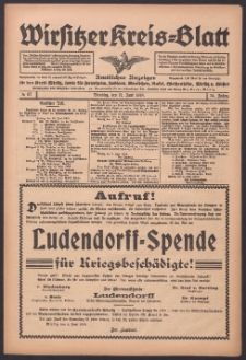Wirsitzer Kreis-Blatt: Amtlicher Anzeiger für den Kreis Wirsitz 1918.06.11 Jg.74 Nr67