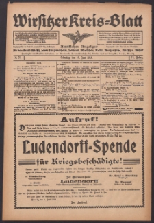Wirsitzer Kreis-Blatt: Amtlicher Anzeiger für den Kreis Wirsitz 1918.06.18 Jg.74 Nr70
