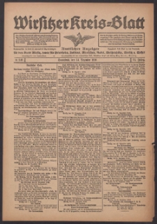 Wirsitzer Kreis-Blatt: Amtlicher Anzeiger f&uuml;r den Kreis Wirsitz 1918.12.14 Jg.74 Nr146