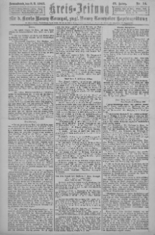 Kreis-Zeitung f&uuml;r d. Kreis Nowy-Tomysl: zugl. Nowy-Tomysler Hopfenzeitung 1923.02.03 Jg.48 Nr14