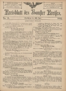 Kreisblatt des Bomster Kreises 1886.07.30 No.31