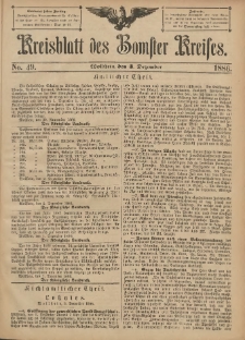 Kreisblatt des Bomster Kreises 1886.12.03 No.49