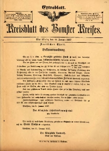 Extrablatt. Kreisblatt des Bomster Kreises 1897.01.11