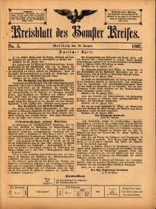 Kreisblatt des Bomster Kreises 1897.01.29 No.5