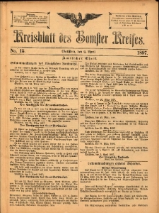 Kreisblatt des Bomster Kreises 1897.04.09 No.15