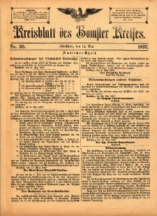 Kreisblatt des Bomster Kreises 1897.05.14 No.20