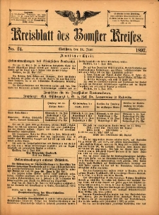 Kreisblatt des Bomster Kreises 1897.06.11 No.24