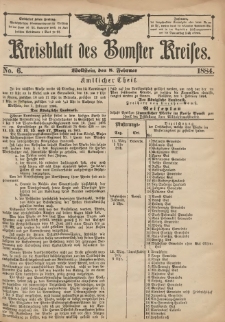 Kreisblatt des Bomster Kreises 1884.02.08 No.6