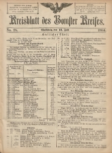 Kreisblatt des Bomster Kreises 1884.07.11 No.28