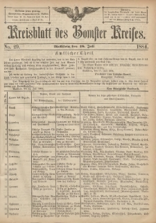 Kreisblatt des Bomster Kreises 1884.07.18 No.29