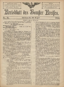 Kreisblatt des Bomster Kreises 1884.08.29 No.35