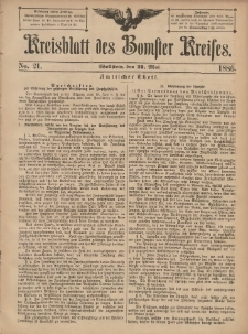 Kreisblatt des Bomster Kreises 1886.05.21 No.21