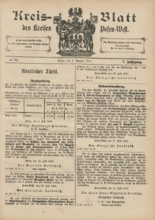Kreis-Blatt des Kreises Posen-West 1895.08.01 Jg.7 Nr31