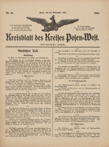 Kreisblatt des Kreises Posen-West 1910.11.24 Jg.22 Nr50
