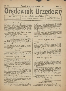 Orędownik Urzędowy Powiatu Zachodnio-Poznańskiego 1922.12.21 R.35 Nr52