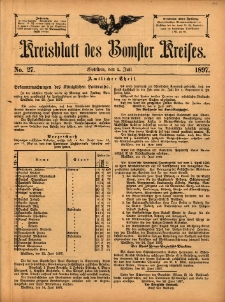 Kreisblatt des Bomster Kreises 1897.07.02 No.27
