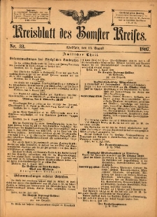 Kreisblatt des Bomster Kreises 1897.08.13 No.33