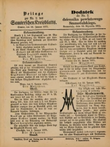 Beilage zur Nr.2 des Samterchen Kreisblatts 1871.01.12 Jg.[17] = Dodatek do Nr.2 dziennika powiatowego Szamotulskiego 1871.01.12 R.[17]