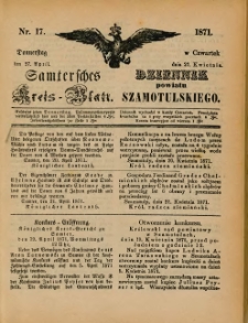 Samtersches Kreis-Blatt = Dziennik Powiatu Szamotulskiego 1871.04.27 Jg.[17] Nr17