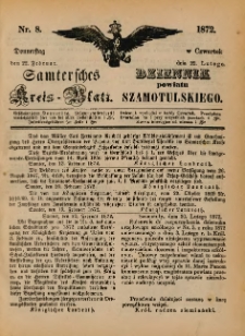 Samtersches Kreis-Blatt = Dziennik Powiatu Szamotulskiego 1872.02.22 Jg.[18] Nr8