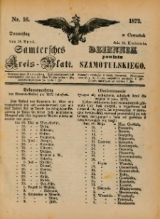 Samtersches Kreis-Blatt = Dziennik Powiatu Szamotulskiego 1872.04.18 Jg.[18] Nr16