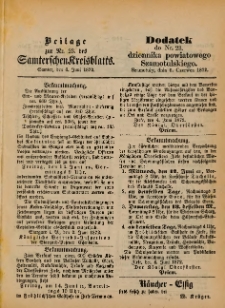 Beilage zur Nr.23 des Samterchen Kreisblatts = Dodatek do Nr.23 dziennika powiatowego Szamotulskiego 1872.06.06 R.[18]