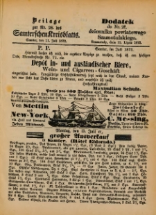 Beilage zur Nr.28 des Samterchen Kreisblatts = Dodatek do Nr.28 dziennika powiatowego Szamotulskiego 1872.07.11 R.[18]