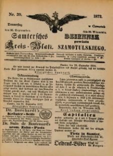 Samtersches Kreis-Blatt = Dziennik Powiatu Szamotulskiego 1872.09.26 Jg.[18] Nr39