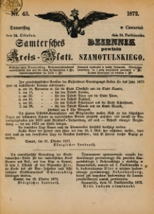 Samtersches Kreis-Blatt = Dziennik Powiatu Szamotulskiego 1872.10.24 Jg.[18] Nr43