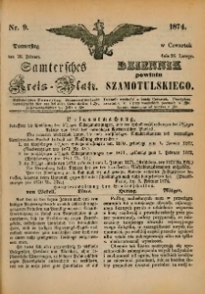 Samtersches Kreis-Blatt = Dziennik Powiatu Szamotulskiego 1874.02.26 Jg.[20] Nr9