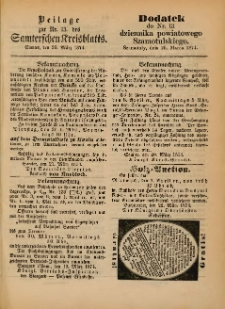 Beilage zur Nr.13 des Samterchen Kreisblatts = Dodatek do Nr.13 dziennika powiatowego Szamotulskiego 1874.03.26 Jg.[20]