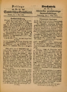 Beilage zur Nr.19 des Samterchen Kreisblatts = Dodatek do Nr.19 dziennika powiatowego Szamotulskiego 1874.05.07 Jg.[20]