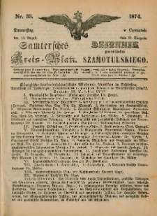 Samtersches Kreis-Blatt = Dziennik Powiatu Szamotulskiego 1874.08.13 Jg.[20] Nr33
