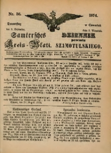 Samtersches Kreis-Blatt = Dziennik Powiatu Szamotulskiego 1874.09.03 Jg.[20] Nr36