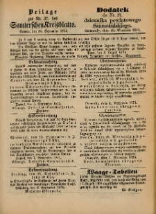 Beilage zur Nr.37 des Samterchen Kreisblatts = Dodatek do Nr.37 dziennika powiatowego Szamotulskiego 1874.09.10 Jg.[20]