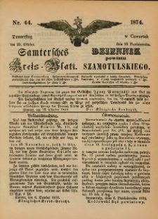 Samtersches Kreis-Blatt = Dziennik Powiatu Szamotulskiego 1874.10.29 Jg.[20] Nr44