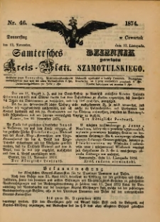 Samtersches Kreis-Blatt = Dziennik Powiatu Szamotulskiego 1874.11.12 Jg.[20] Nr46