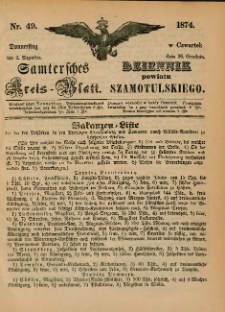 Samtersches Kreis-Blatt = Dziennik Powiatu Szamotulskiego 1874.12.03 Jg.[20] Nr49