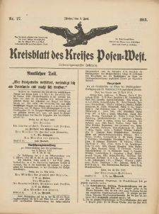 Kreisblatt des Kreises Posen-West 1915.06.03 Jg.27 Nr27
