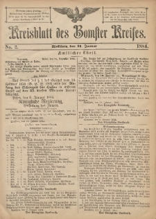 Kreisblatt des Bomster Kreises 1884.01.11 No.2