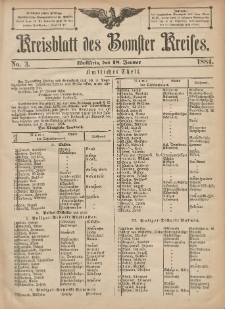 Kreisblatt des Bomster Kreises 1884.01.18 No.3
